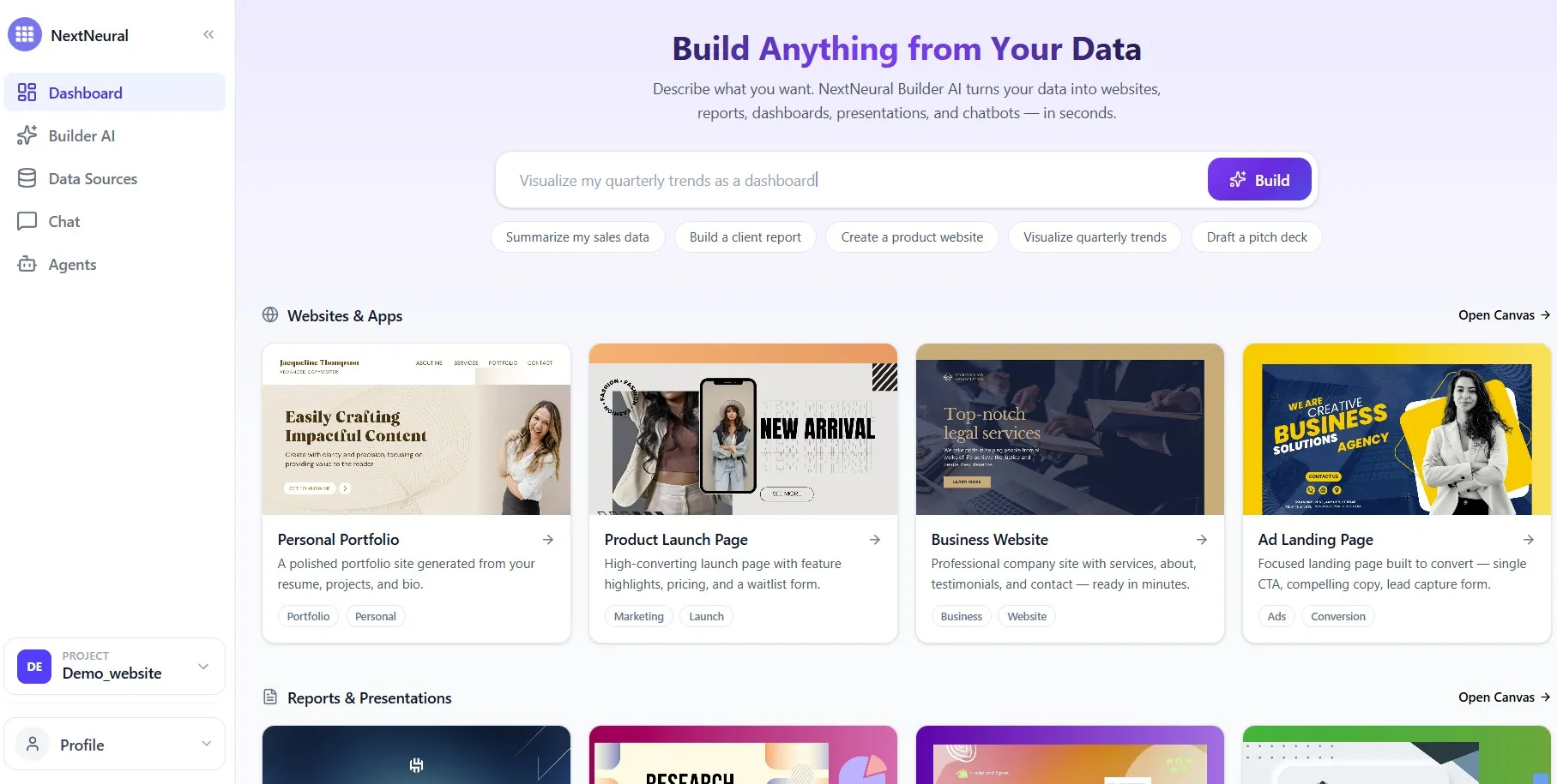 NextNeural Builder Dashboard