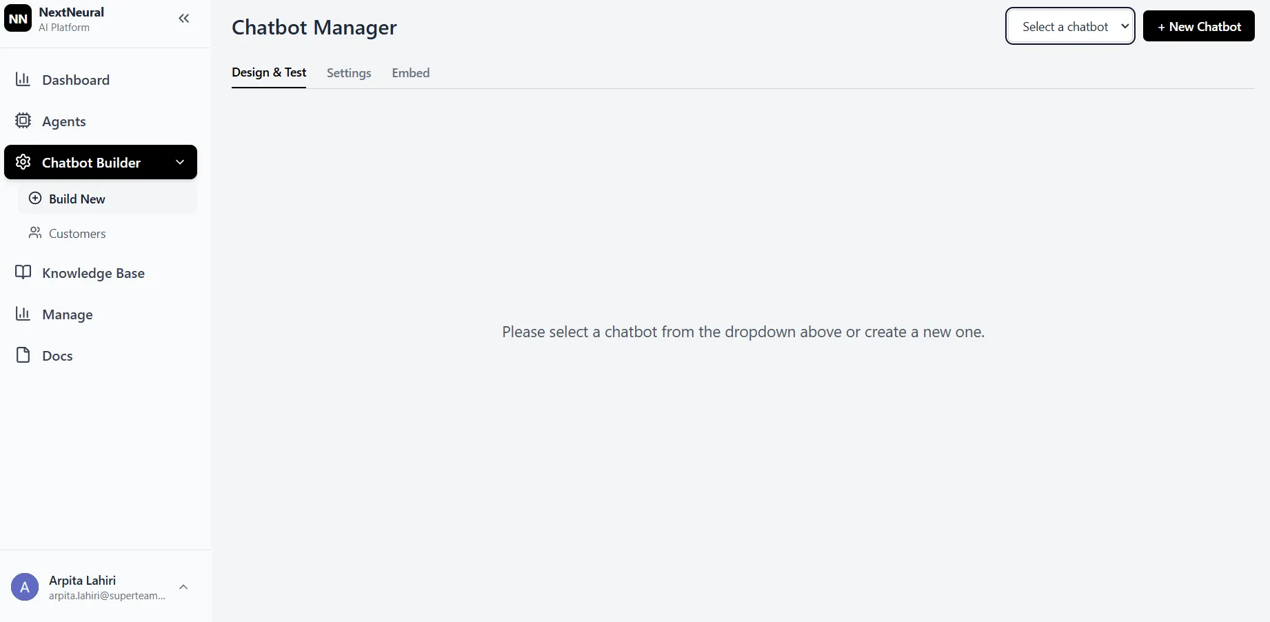 Create a new Chatbot